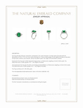 2.45 Ct. Emerald and Natural Diamond Three Stone Ring, 18K White Gold Appraisal