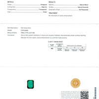 2.45 Ct. Emerald and Natural Diamond Three Stone Ring, 18K White Gold Scan Report
