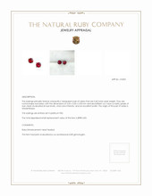 0.40 Ct.Tw. Ruby Studs Earrings, Platinum 950 Appraisal