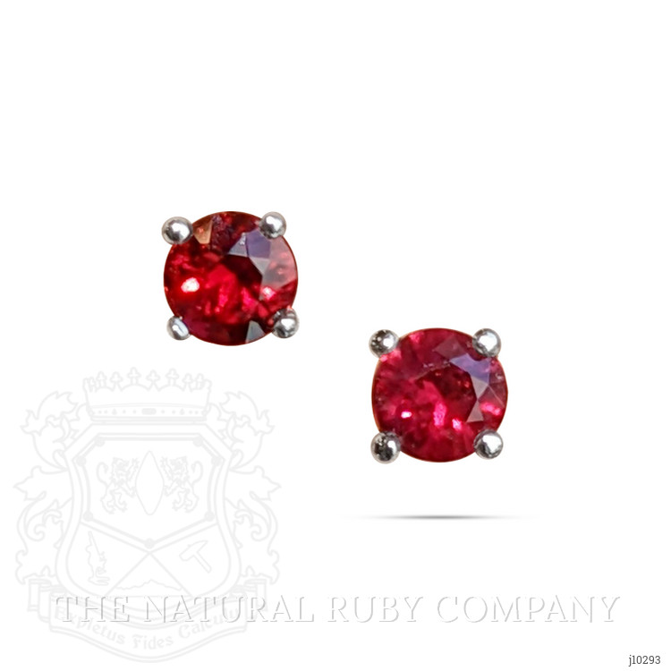 0.40 Ct.Tw. Ruby Studs Earrings, Platinum 950