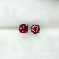 0.40 Ct.Tw. Ruby Studs Earrings, Platinum 950 Image
