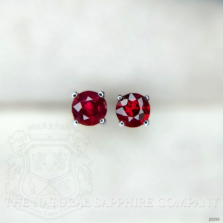 0.40 Ct.Tw. Ruby Studs Earrings, Platinum 950