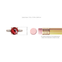 1.85 Ct. Garnet Natural Diamond Pave Ring, 14K Rose Gold Image