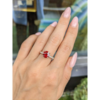 1.85 Ct. Garnet Natural Diamond Pave Ring, 14K Rose Gold Life Style