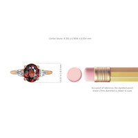 2.20 Ct. Zircon Natural Diamond Three Stone Ring, 14K Rose Gold Image