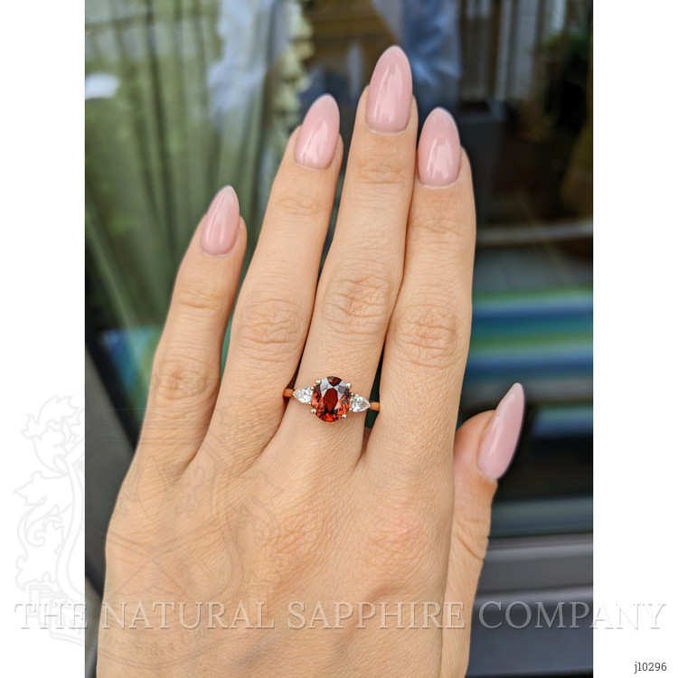 2.20 Ct. Zircon Natural Diamond Three Stone Ring, 14K Rose Gold