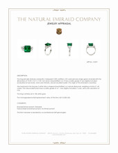 4.92 Ct. Emerald and Natural Diamond Three Stone Ring, 18K White Gold Appraisal