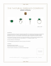4.92 Ct. Emerald Natural Diamond Three Stone Ring, 18K White Gold Appraisal