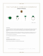 4.92 Ct. Emerald and Natural Diamond Three Stone Ring, 18K White Gold Appraisal