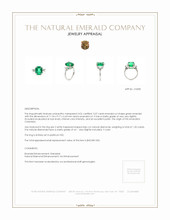 5.07 Ct. Emerald Natural Diamond Three Stone Ring, Platinum 950 Appraisal