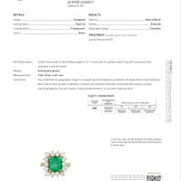 3.77 Ct. Emerald Halo Ring, 18K Yellow Gold Scan Report
