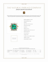 3.77 Ct. Emerald Halo Ring, 18K Yellow Gold Scan Report