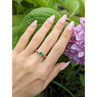 0.34 Ct. Emerald Bezel Ring, 18K Yellow Gold Life Style
