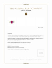 2.59 Ct. Ruby Natural Diamond Three Stone Ring, 18K Yellow Gold Appraisal