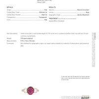 2.59 Ct. Ruby Natural Diamond Three Stone Ring, 18K Yellow Gold Scan Report
