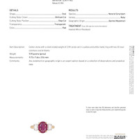 2.59 Ct. Pinkish Red Ruby and Natural Diamond Three Stone Ring, 18K Yellow Gold Scan Report