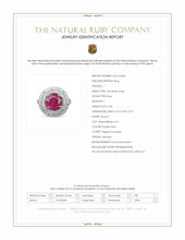 4.50 Ct. Purplish Red Ruby and Natural Diamond Pave Ring, 14K White Gold Scan Report