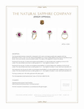 4.05 Ct. Purplish Pink Sapphire and Natural Diamond Pave Ring, 18K White & Yellow Appraisal