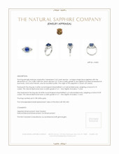 2.62 Ct. Sapphire Natural Diamond Three Stone Ring, 18K White Gold Appraisal