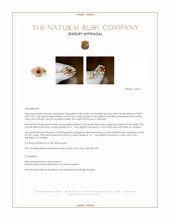 0.60 Ct. Ruby and Natural Diamond Antique Style Ring, 18K Yellow Gold Appraisal