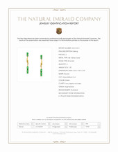 1.20 Ct.Tw.Total Carat Weight Emerald Drops Earrings, 18K Yellow Gold Scan Report