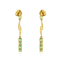 1.20 Ct.Tw. Emerald Emerald Drops Earrings, 18K Yellow Gold Image