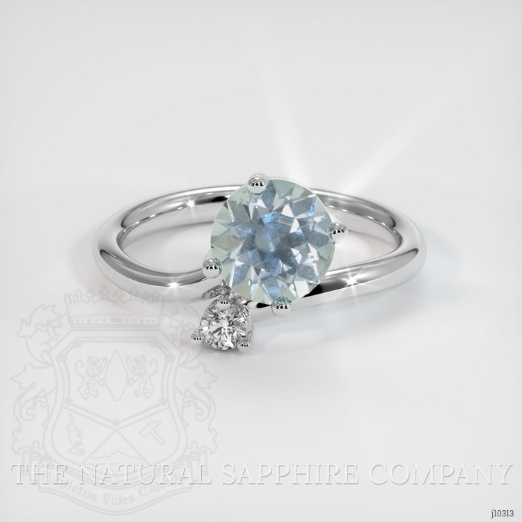 1.83 Ct. Greenish Blue Sapphire and Natural Diamond Two Stone (toi et moi) Ring, Platinum 950