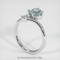 1.83 Ct. Greenish Blue Sapphire and Natural Diamond Two Stone (toi et moi) Ring, Platinum 950 Image