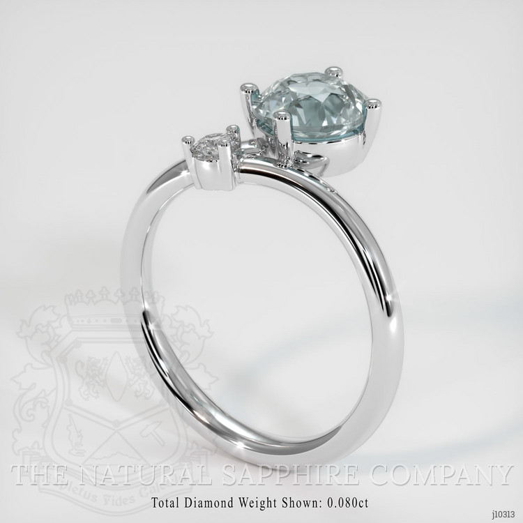 1.83 Ct. Greenish Blue Sapphire and Natural Diamond Two Stone (toi et moi) Ring, Platinum 950