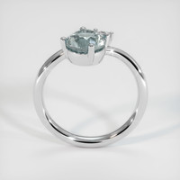 1.83 Ct. Greenish Blue Sapphire and Natural Diamond Two Stone (toi et moi) Ring, Platinum 950 Image