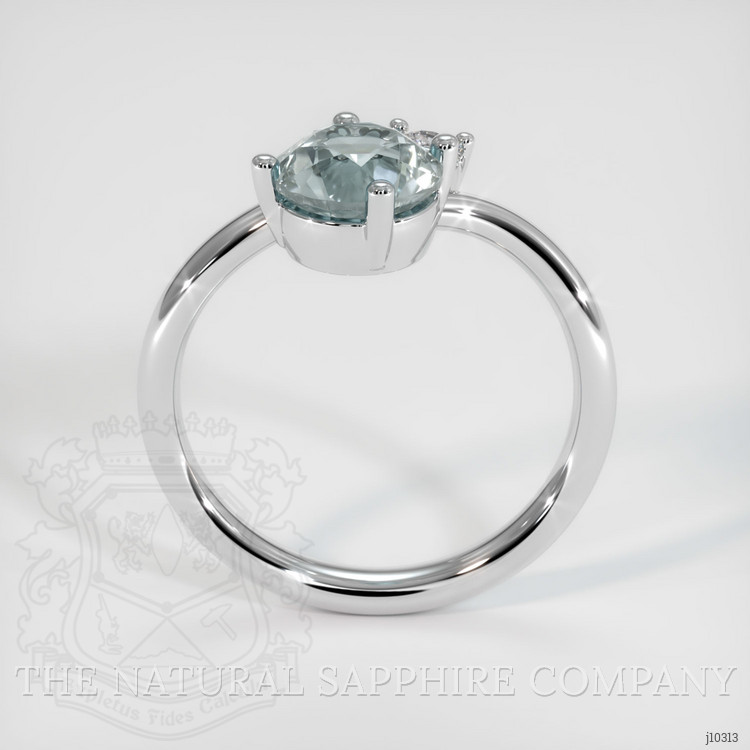1.83 Ct. Greenish Blue Sapphire and Natural Diamond Two Stone (toi et moi) Ring, Platinum 950