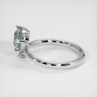 1.83 Ct. Greenish Blue Sapphire and Natural Diamond Two Stone (toi et moi) Ring, Platinum 950 Image