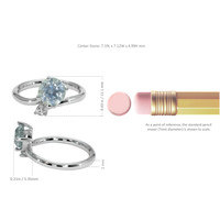 1.83 Ct. Greenish Blue Sapphire and Natural Diamond Two Stone (toi et moi) Ring, Platinum 950 Image