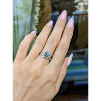 1.83 Ct. Greenish Blue Sapphire and Natural Diamond Two Stone (toi et moi) Ring, Platinum 950 Life Style