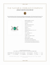 1.10 Ct. Emerald and Natural Diamond Pave Ring, 18K White Gold Scan Report