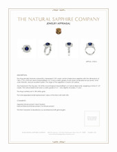 2.59 Ct. Sapphire Natural Diamond Pave Ring, 18K White Gold Appraisal