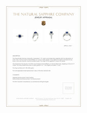 1.37 Ct. Blue Sapphire and Natural Diamond Pave Ring, 18K White Gold Appraisal