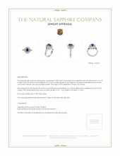 0.80 Ct. Sapphire Natural Diamond Pave Ring, 18K White Gold Appraisal