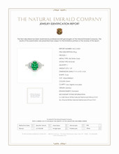 1.63 Ct. Emerald Natural Diamond Three Stone Ring, 18K White Gold Scan Report