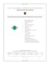 1.63 Ct. Emerald and Natural Diamond Three Stone Ring, 18K White Gold Scan Report