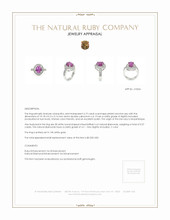 4.19 Ct. Ruby Natural Diamond Pave Ring, 14K White Gold Appraisal