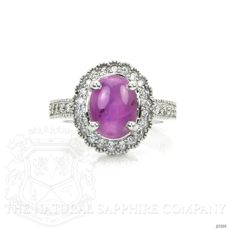 3.55 Ct. Spinel Natural Diamond Pave Ring, 18K White Gold