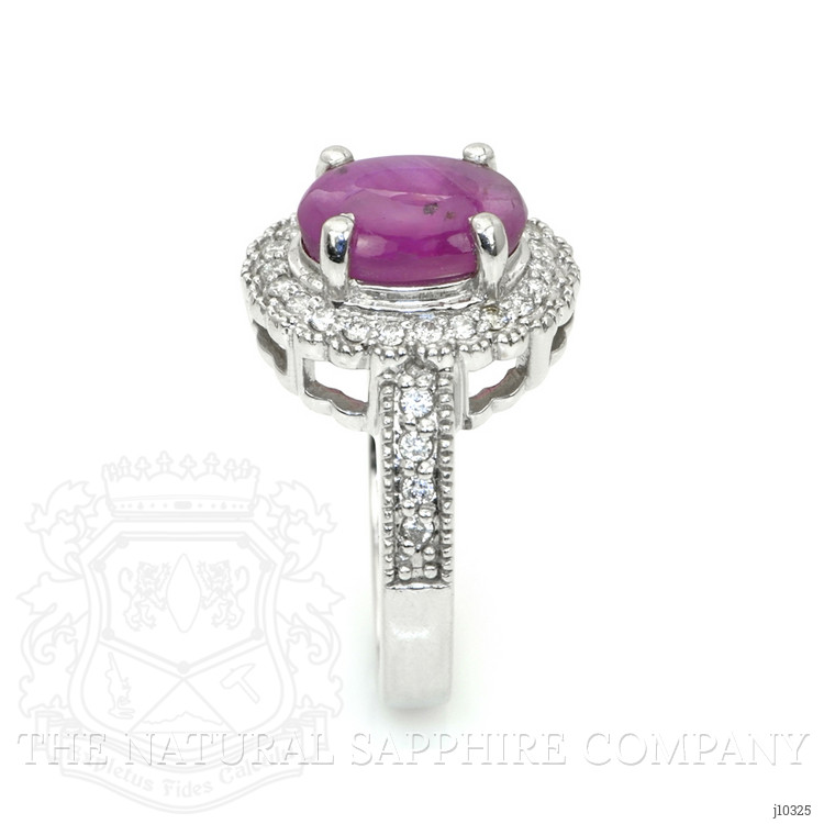 3.55 Ct. Spinel Natural Diamond Pave Ring, 18K White Gold