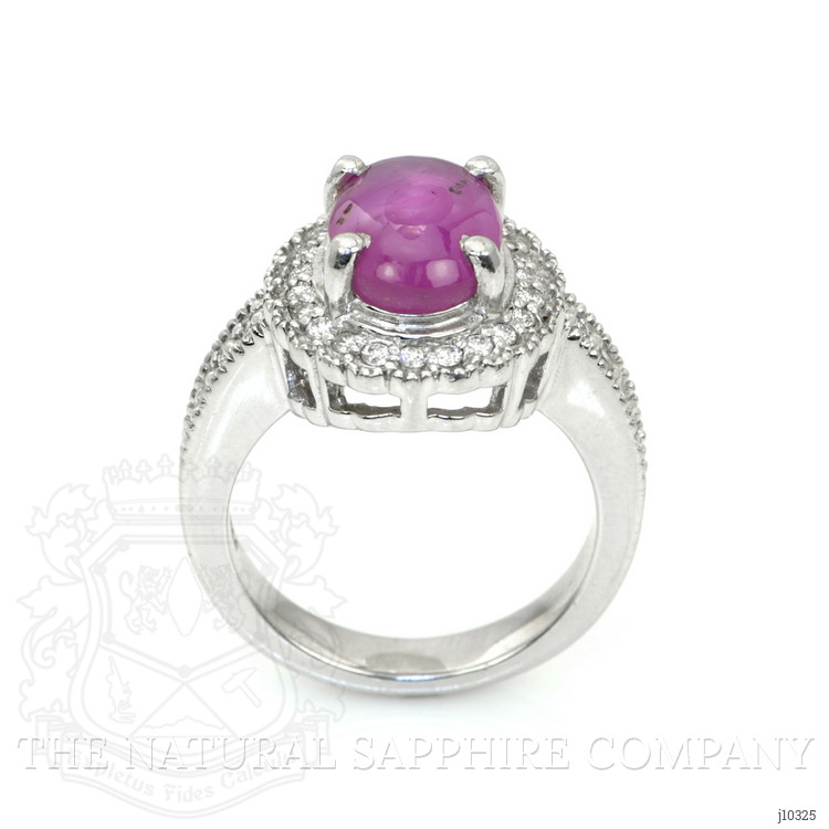 3.55 Ct. Spinel Natural Diamond Pave Ring, 18K White Gold