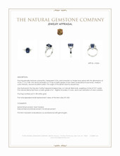 3.96 Ct. Blue Spinel and Natural Diamond Three Stone Ring, 18K White Gold Appraisal