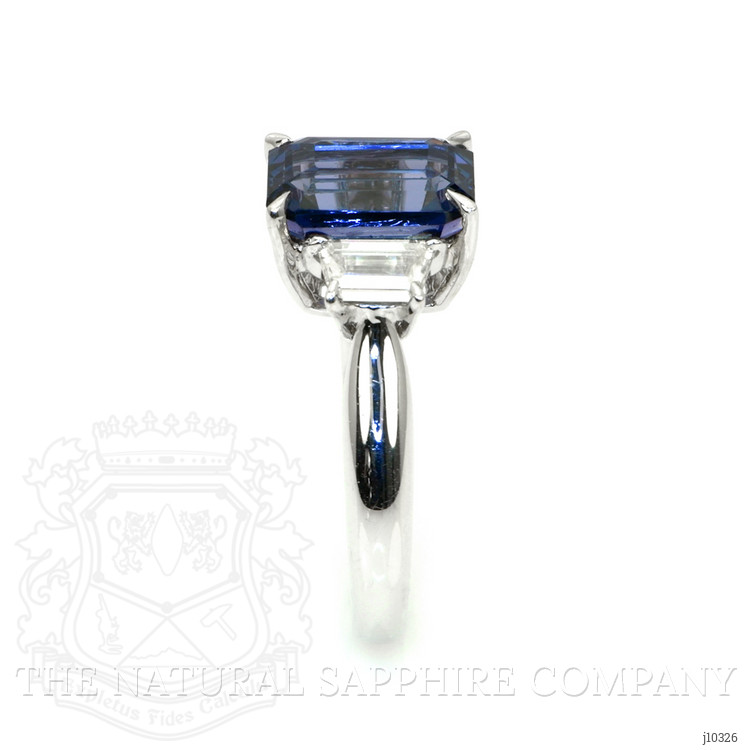 3.96 Ct. Spinel Natural Diamond Three Stone Ring, 18K White Gold