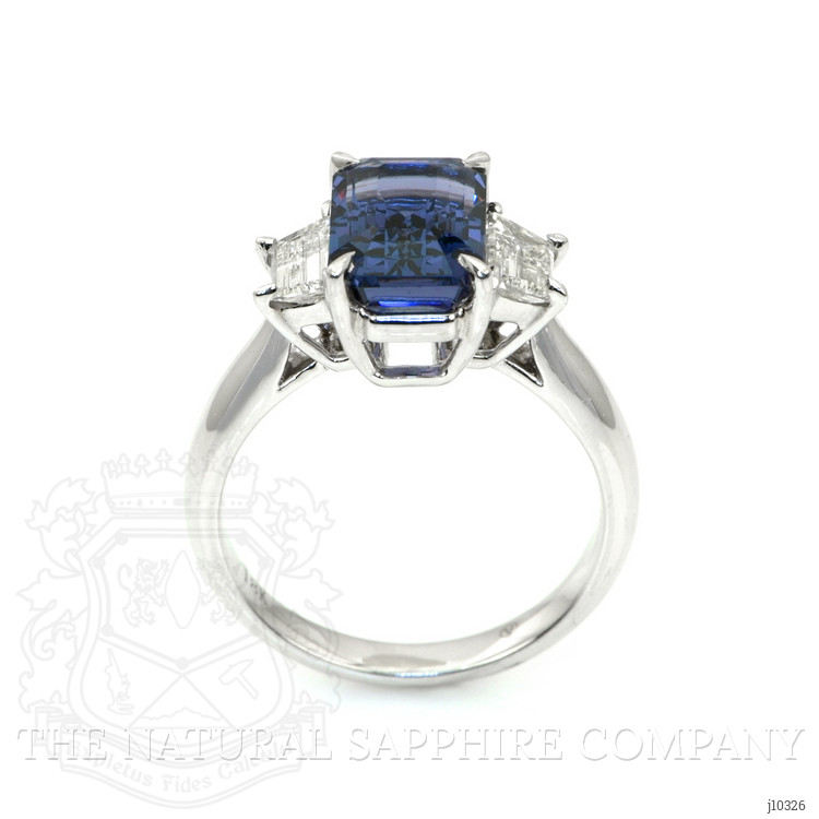 3.96 Ct. Spinel Natural Diamond Three Stone Ring, 18K White Gold