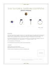 2.17 Ct. Violet Sapphire and Natural Diamond Pave Ring, 18K White Gold Appraisal