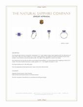 2.17 Ct. Violet Sapphire and Natural Diamond Pave Ring, 18K White Gold Appraisal