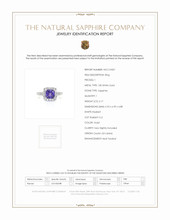 2.17 Ct. Sapphire Natural Diamond Pave Ring, 18K White Gold Scan Report